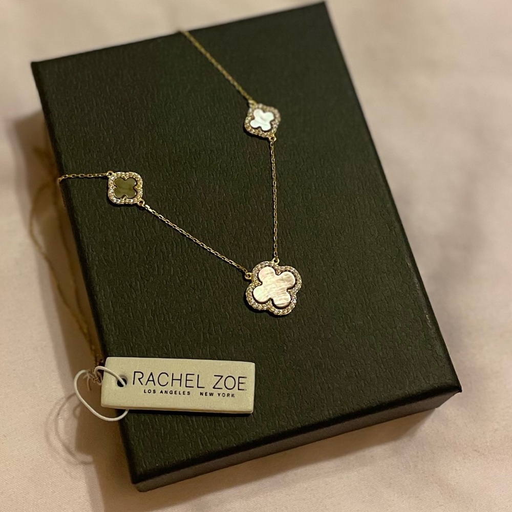 Rachel Zoe Grey 3 Clover Necklace